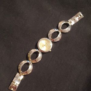 CHARTER‎ CLUB Gold Tone Large Circle Circular Band Ladies Watch Wristwatch